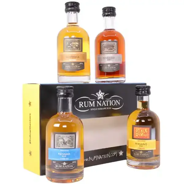 Eine Tasting-Box von Rum Nation mit vier verschiedenen Rums zu jeweils 5 cl.