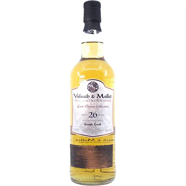 Eine Flasche Strathmill 1988 - 2014 Single Cask Scotch Whisky mit 26 Jahren in der Frontalansicht.