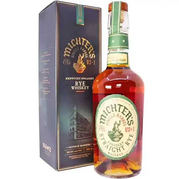 Eine Flasche Michter's Kentucky Straight Rye Whiskey in der Frontalansicht.
