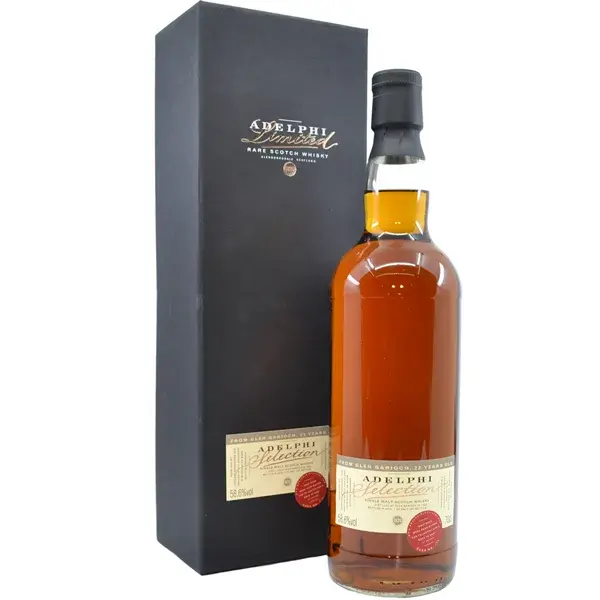 Eine Flasche Glen Garioch 1993 - 2015 Single Cask - Malt Scotch Whisky mit 22 Jahren in der Frontalansicht.