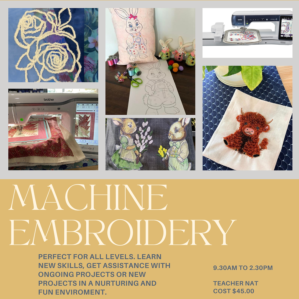 Saturday 25/JUL/2026A - Machine Embroidery