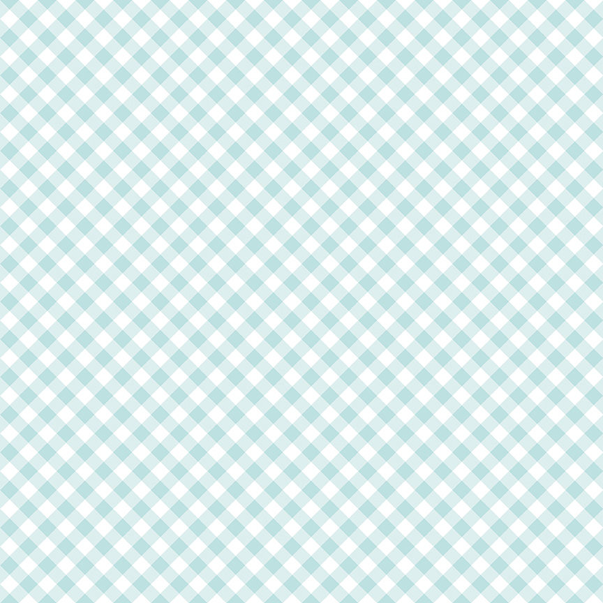 Whimsical Woodland Diagonal Gingham Aqua C17646-Aqua