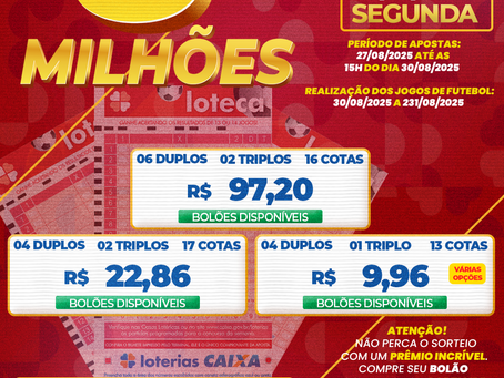 Loteca 1209: Prêmio Acumulado em R$ 8 Milhões! Garanta seu Bolão na Caminho da Sorte em Três Lagoas!