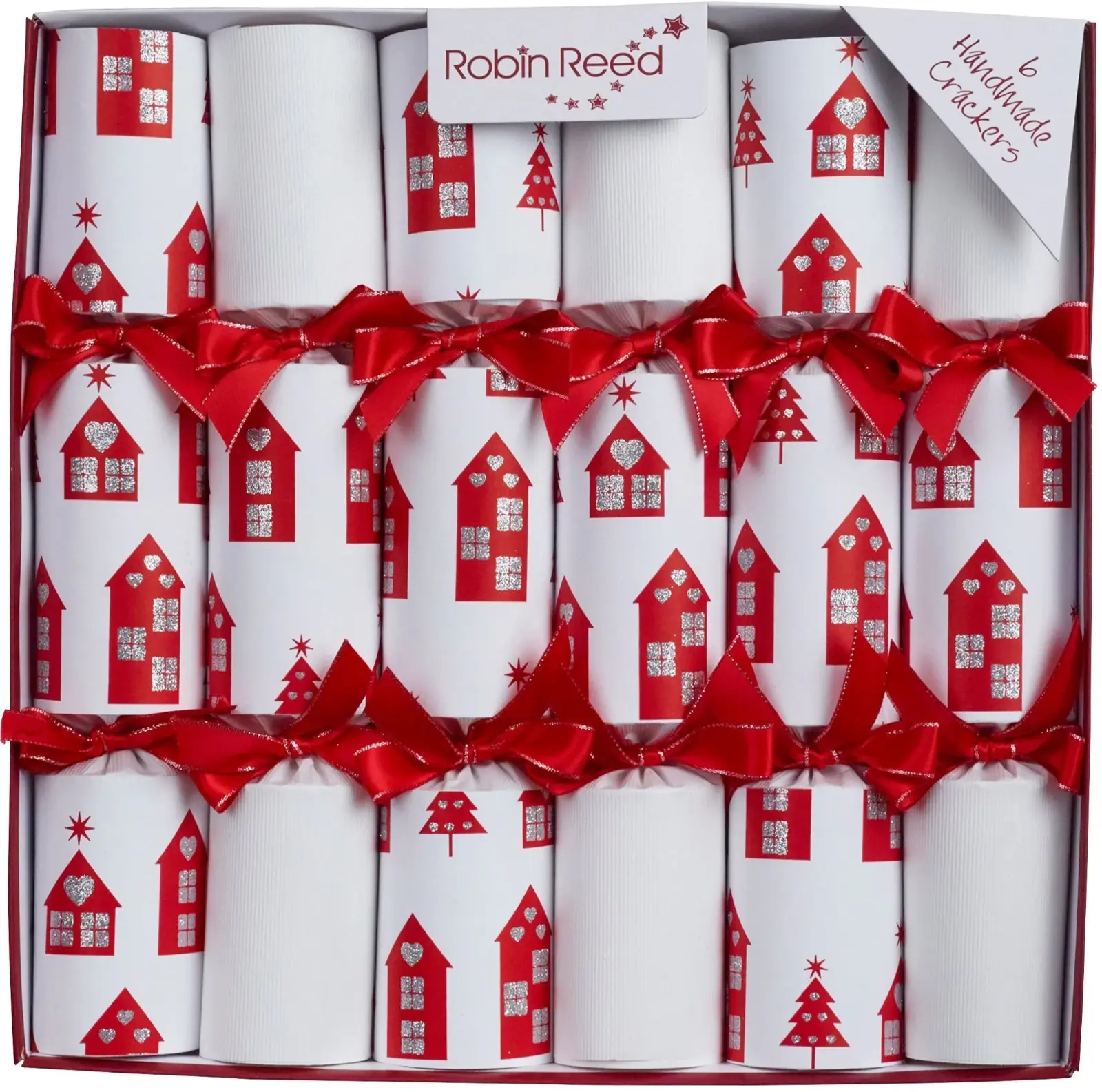 Robin Reed Sparkle Village Christmas Crackers 6pc 12" Party Favor 62321PICCADILY