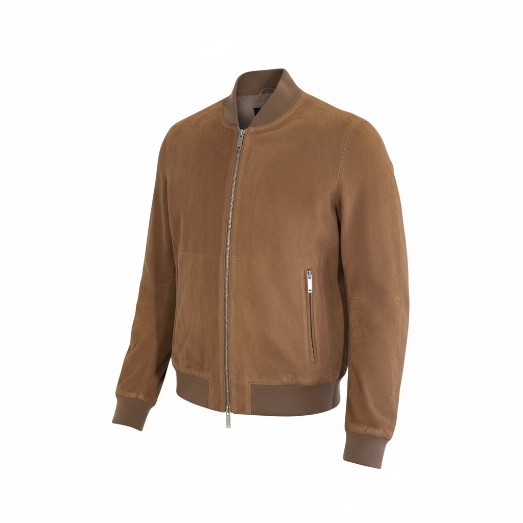 Chamarra de piel suede