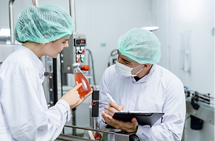 Product Liability Attorney, two people in a lab in protective clothing
