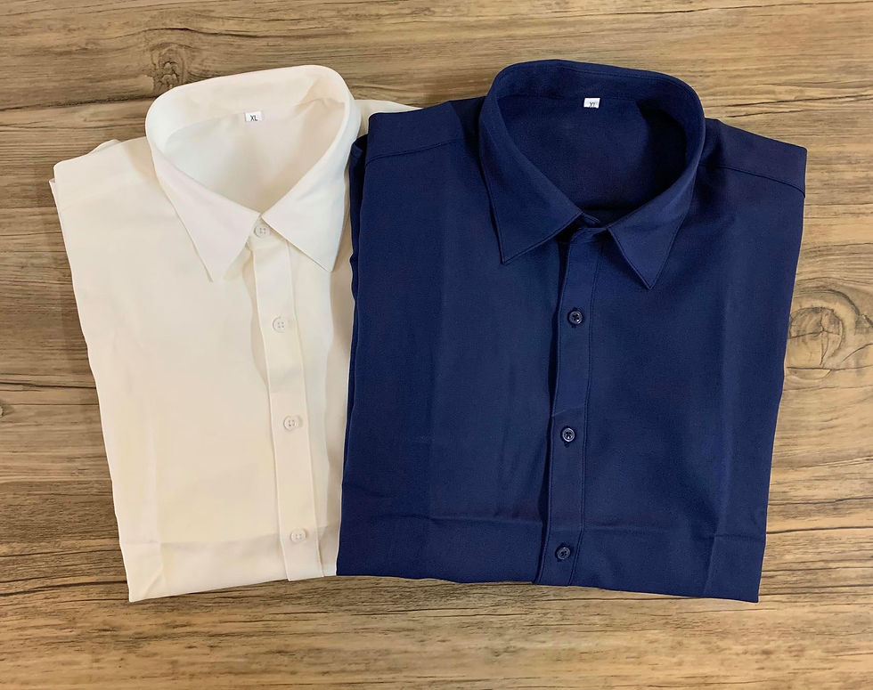 ภาพขนาดย่อ: 🧳🥽เสื้อเชิ้ตแขนยาวคอปก ทรงด้านหลังตัดเข้ารูปเนื้อผ้าเป็นไฟเบอร์ สเปนเดก