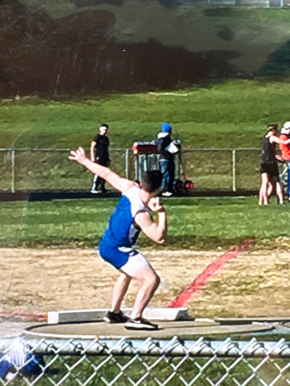 Nate throwing shotput