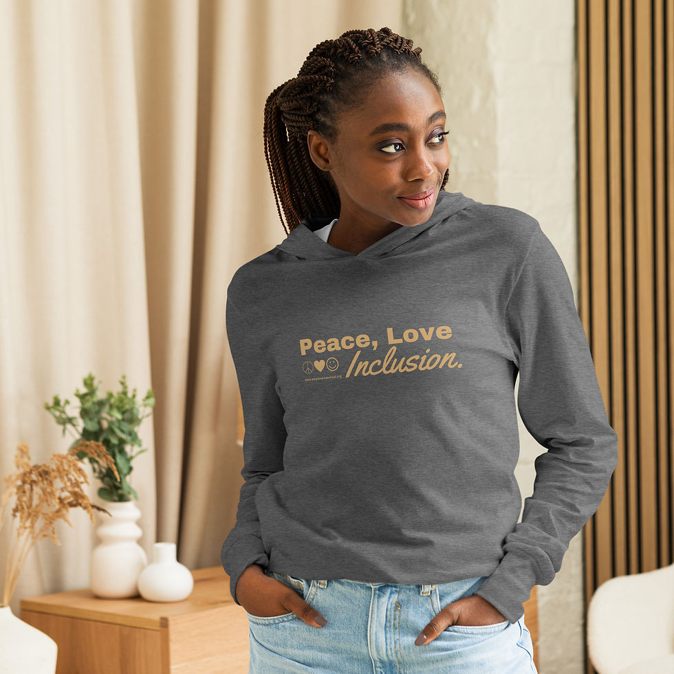 Thumbnail: Peace Love Inclusion - Unisex Hooded long-sleeve t-shirt