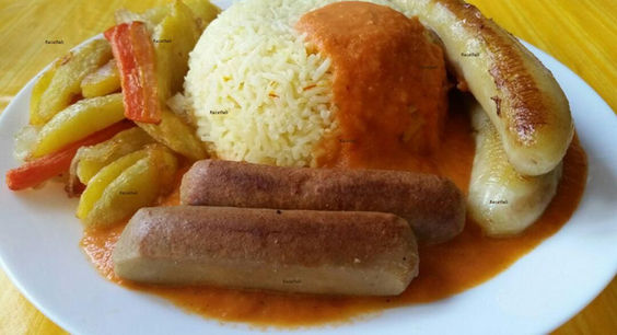 Arroz a la cubana vegano