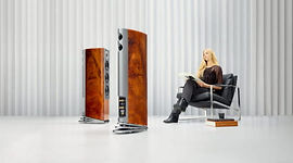 Enceintes colonne Audiovector R 5 Arreté dans un salon — HIFI France Cinéma