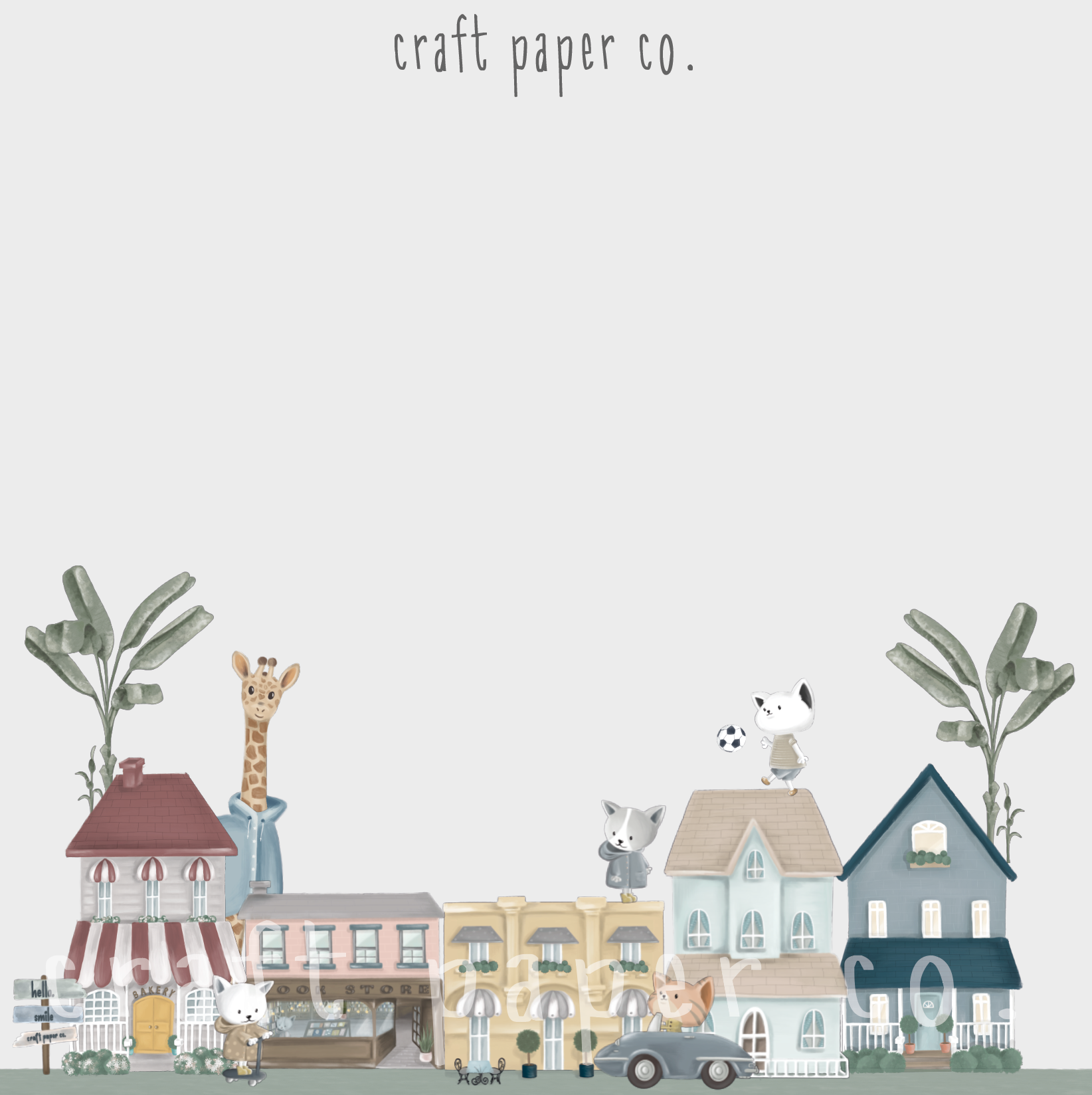 Craft Paper Co. Sokağı Duvar Sticker Seti