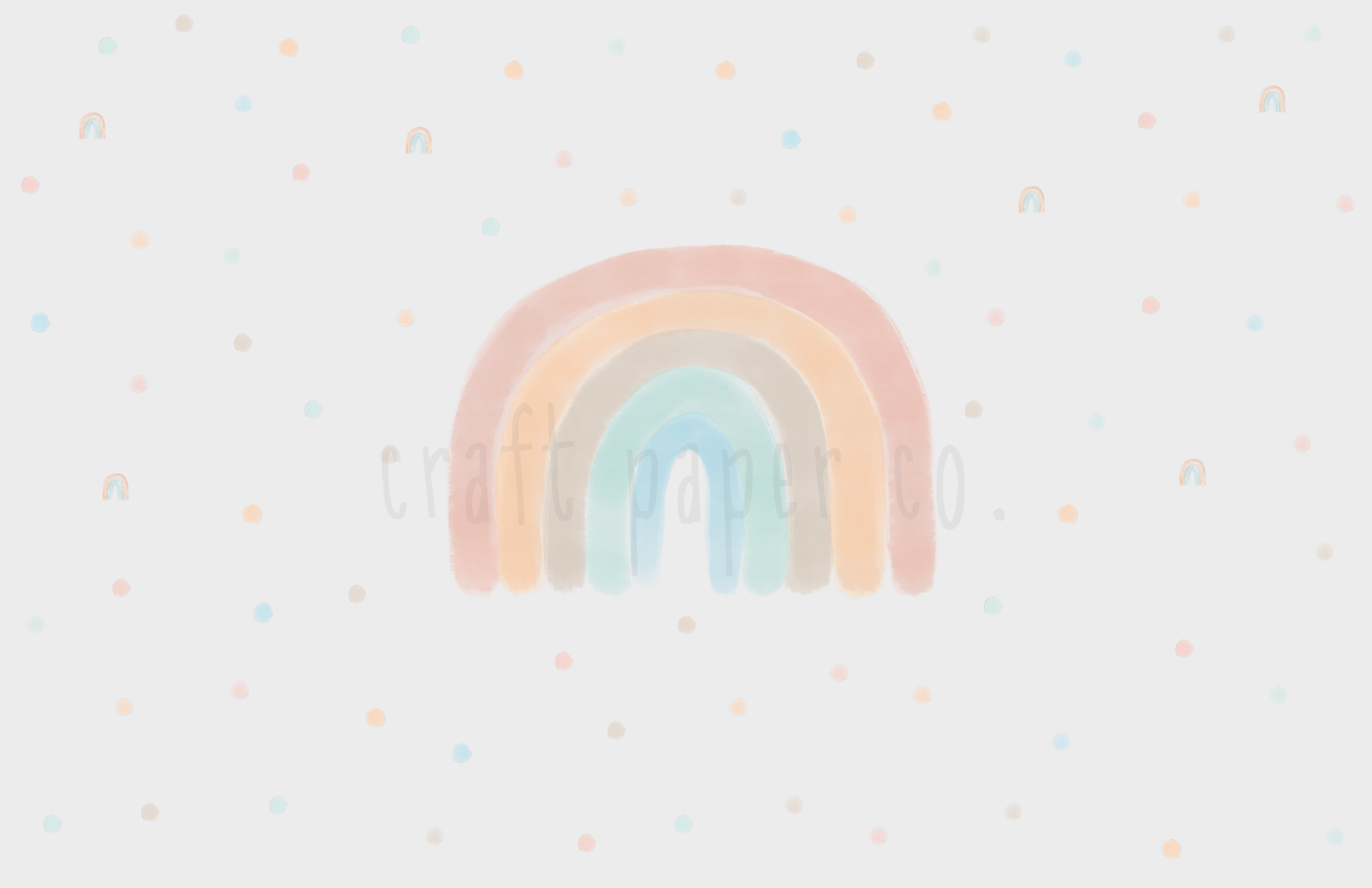 Suluboya Bohem Gökkuşağı Ve Puantiyeler Duvar Sticker