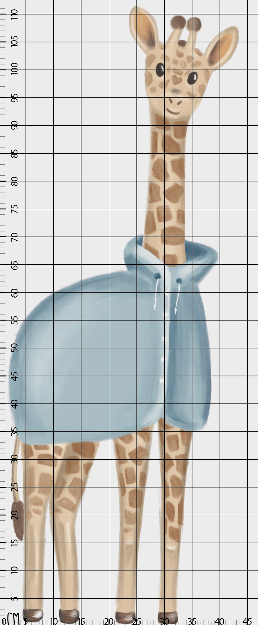 Küçük resim: Yağmurluk Giyen Zürafa Duvar Sticker