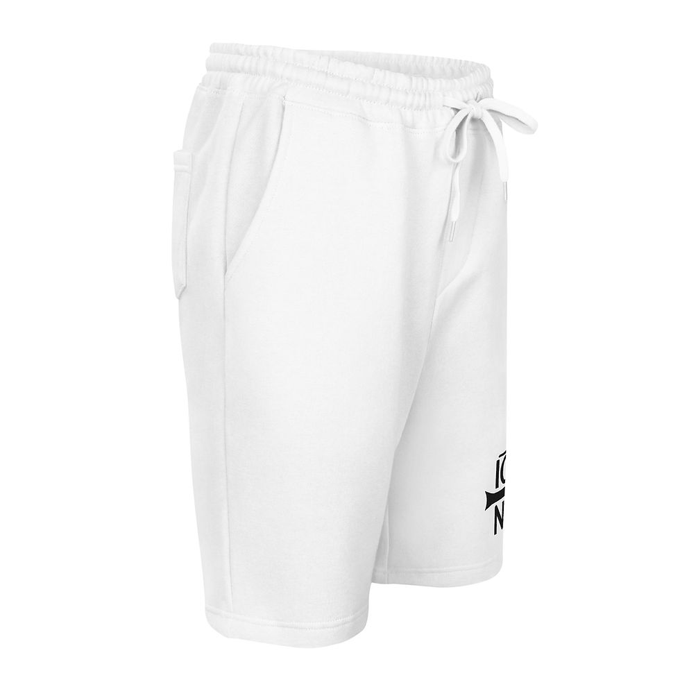 Thumbnail: Orthodox ICXCNIKA CROSS BLACK EMBROIDERED Men's Fleece Shorts
