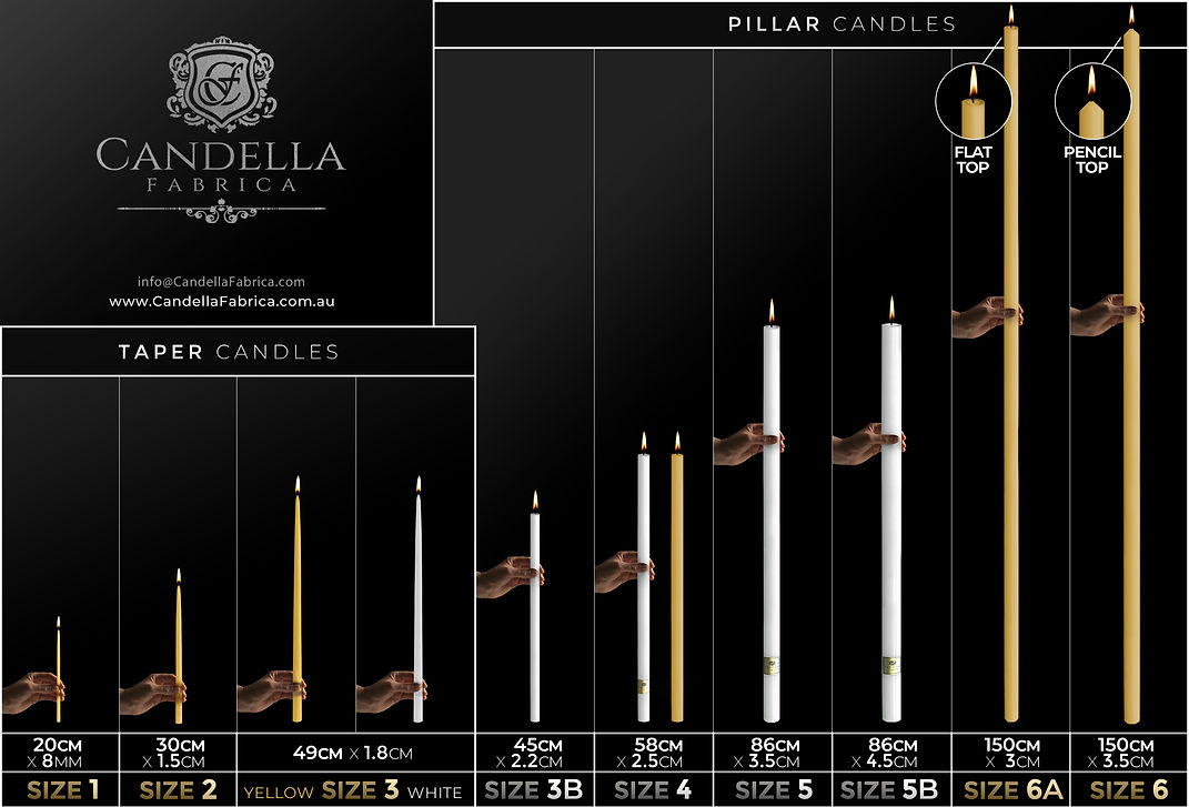 All Our Orthodox Church Candle Sizes available