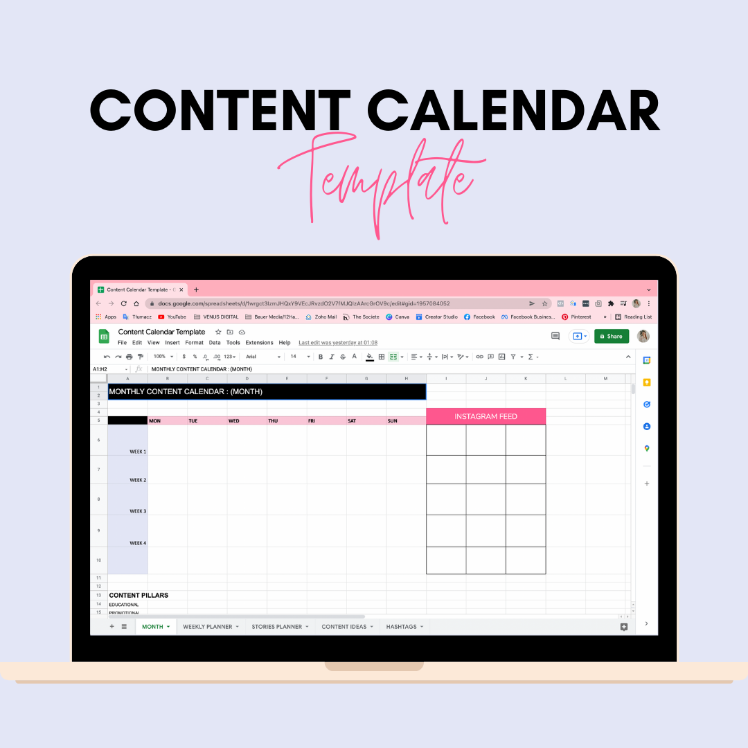 Content Calendar Template