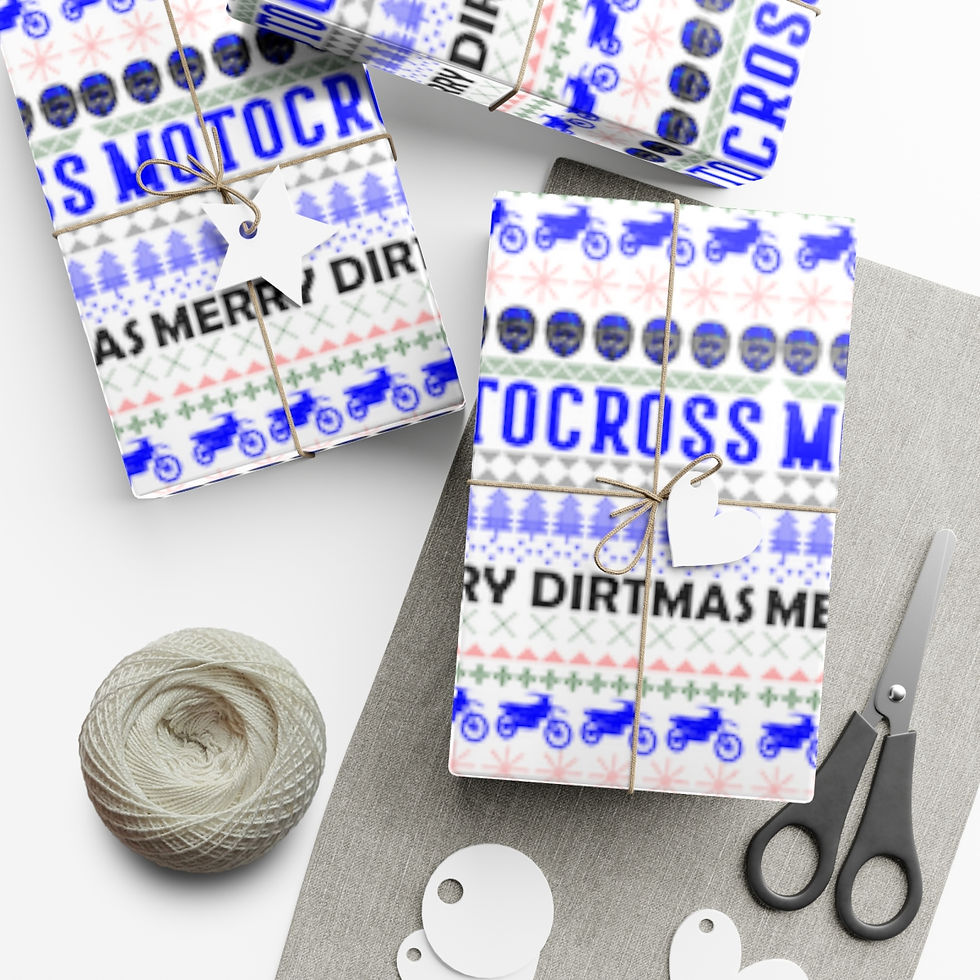 Thumbnail: Merry Dirtmas Gift Wrap Papers, Motocross Wrapping Paper,Dirtbike Wrapping Paper