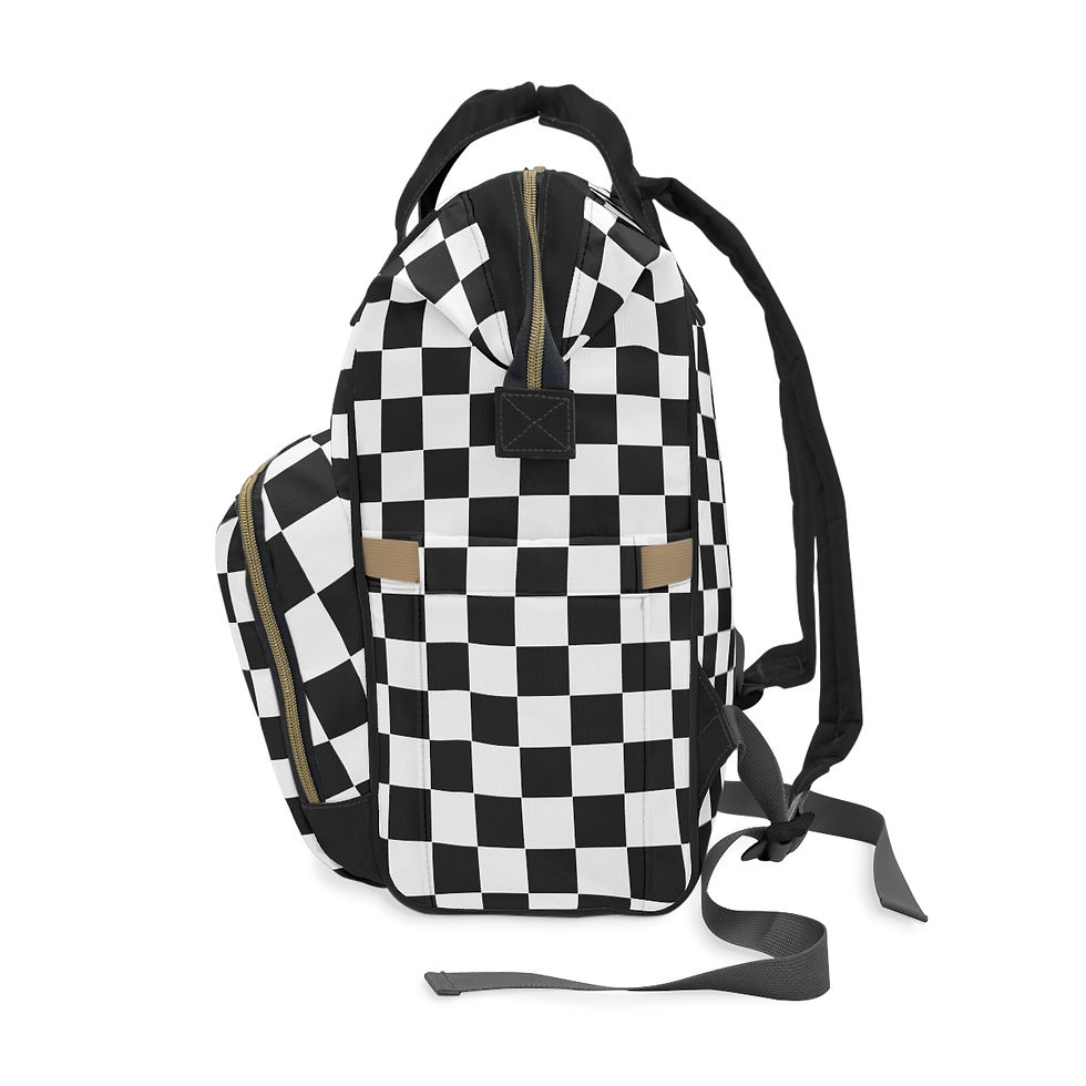 Thumbnail: Checkered Motocross Diaper Bag Backpack