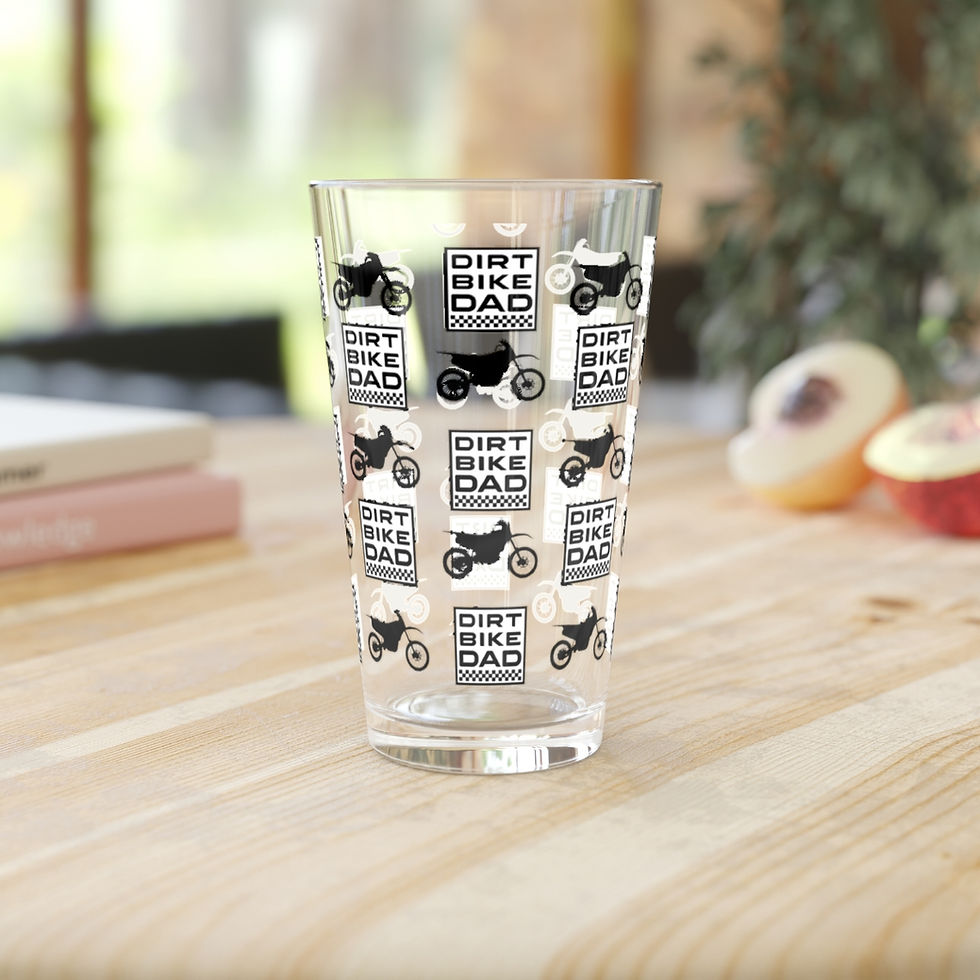 Thumbnail: Dirtbike Dad Pint Glass, Motocross Dad Gift, Dirt Bike Dad Glass, Moto Dad Cup