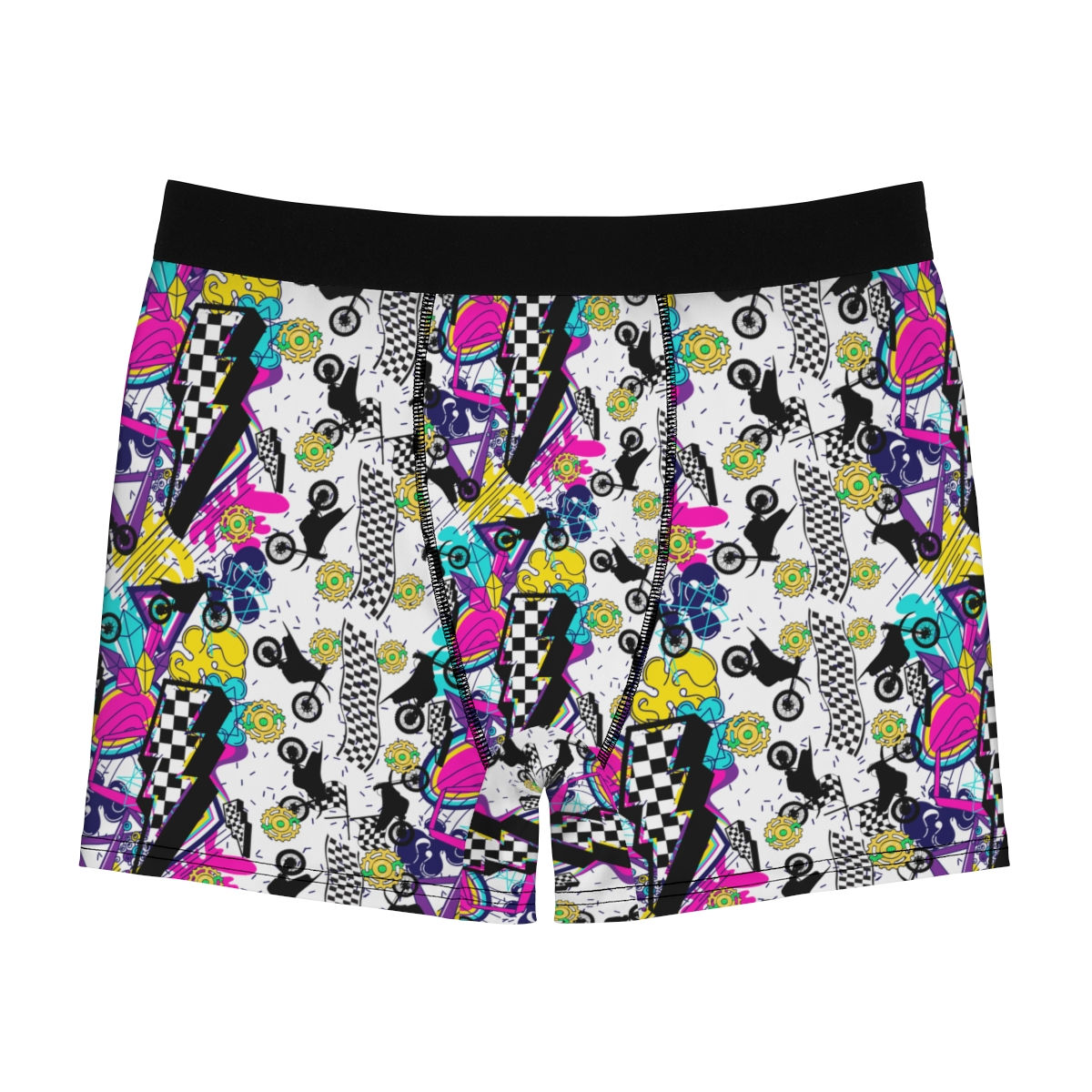 Men's Retro Neon Dirtbike Boxer Briefs