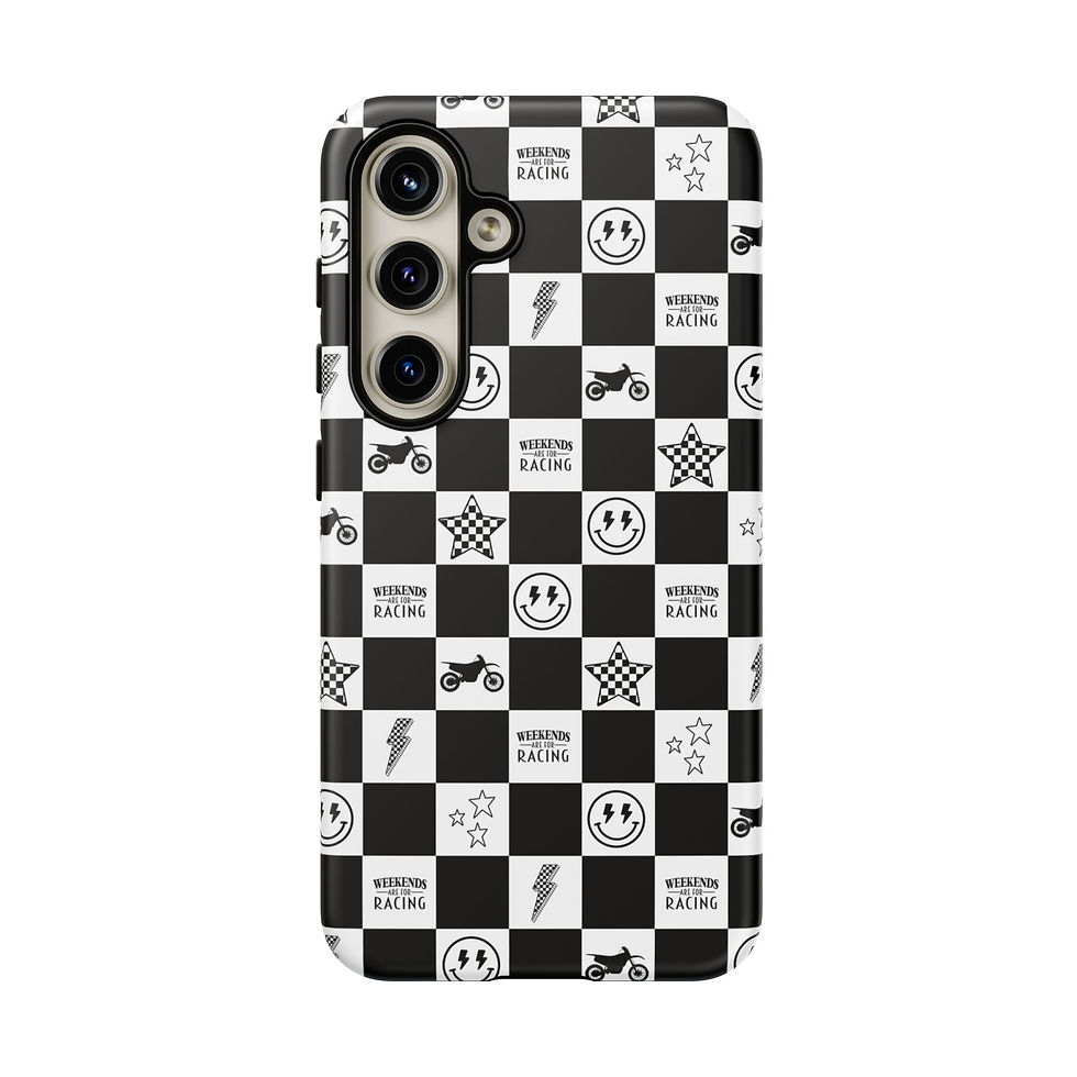 Thumbnail: Dirtbike Checkered Icons phone case | Moto Mom Phone Case | MX Phone Case