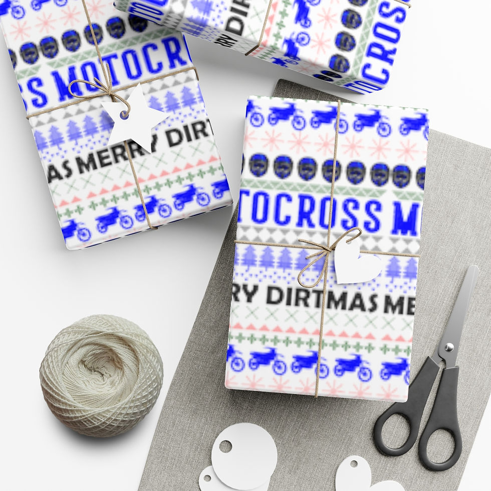 Thumbnail: Merry Dirtmas Gift Wrap Papers, Motocross Wrapping Paper,Dirtbike Wrapping Paper