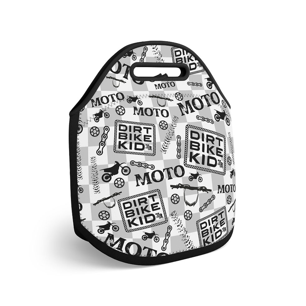 Thumbnail: Dirtbike Kid Checkered Lunch Bag, Motocross Lunch Box, Dirt Bike Lunch Box