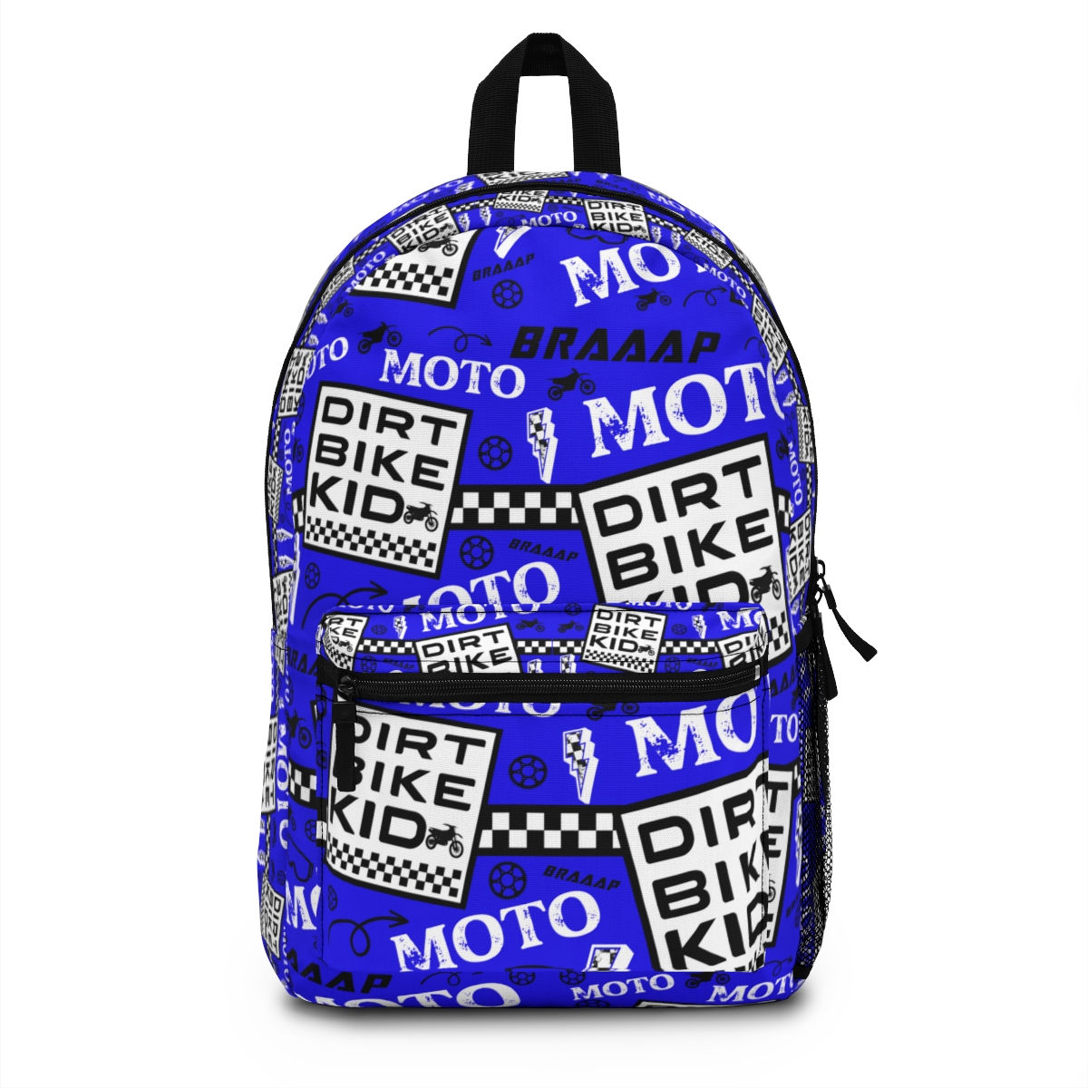 Blue Dirt Bike Kid Backpack, Youth Backpack, Motocross Backpack, Dirtbike Gift