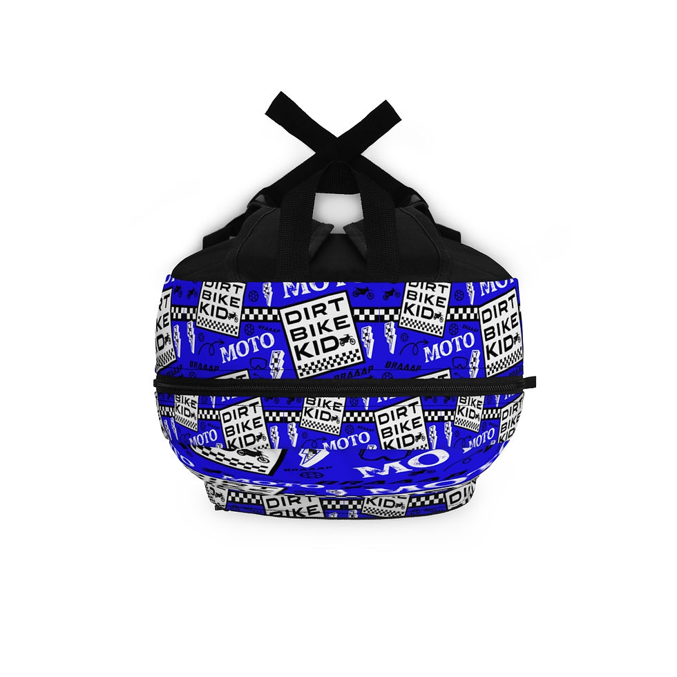 Thumbnail: Blue Dirt Bike Kid Backpack, Youth Backpack, Motocross Backpack, Dirtbike Gift