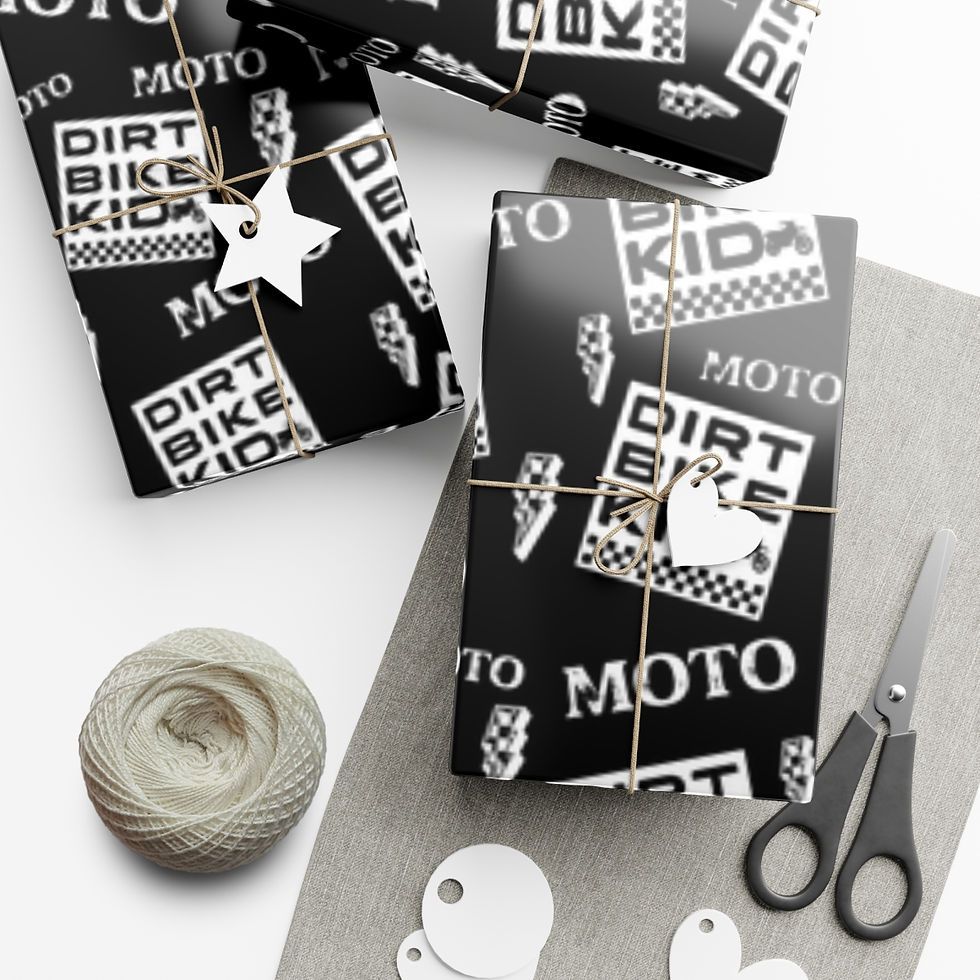Thumbnail: Dirtbike Kid Gift Wrap Papers, Motocross Wrapping Paper, Dirtbike Wrapping Paper