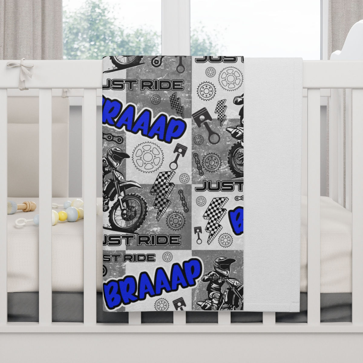 Dirtbike Design Fleece Baby Blanket