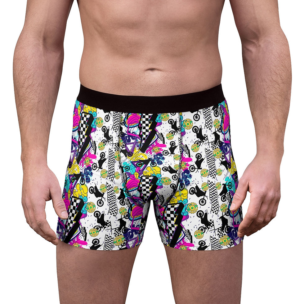 Thumbnail: Men's Retro Neon Dirtbike Boxer Briefs