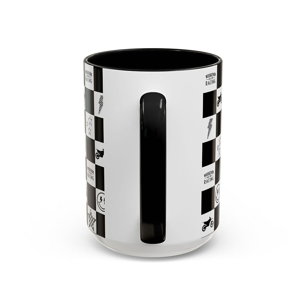Thumbnail: Checkered Racing Icons Mug | Motocross Mug | Dirtbike Coffee Mug