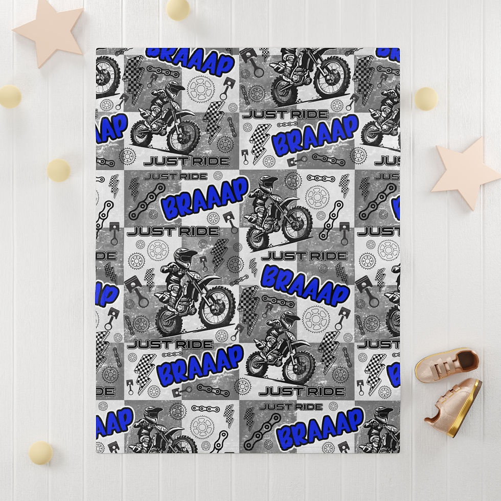 Thumbnail: Dirtbike Design Fleece Baby Blanket 
