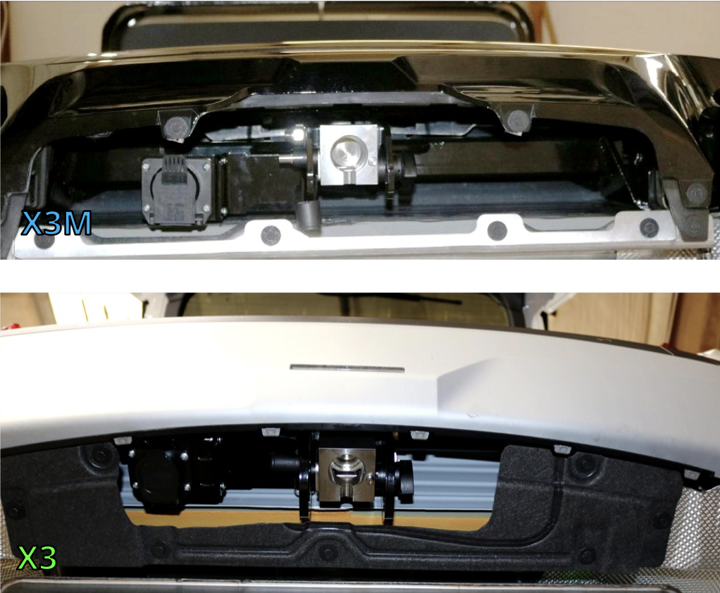 BMW X3 with Stealth Hitch ready for a professionally installed trailer-wiring connection