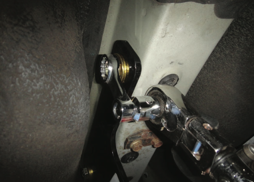 Tight passenger-side mounting clearance during a Toyota RAV4 hitch installation