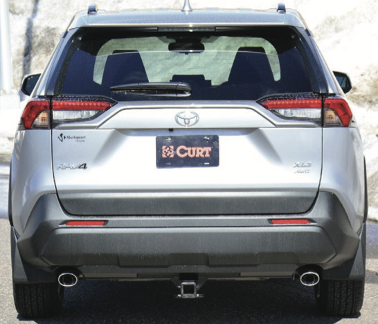Rear view of a 2019–Present Toyota RAV4 with professionally installed trailer wiring