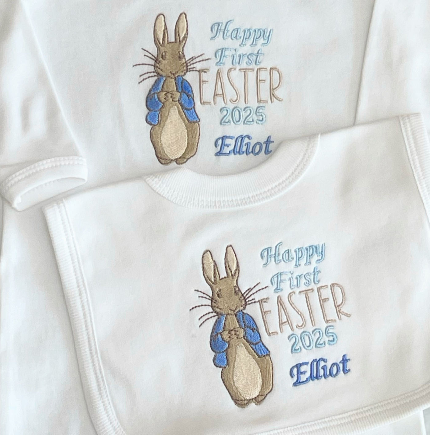 Happy First Easter 2025 Sleepsuit and Bib Set