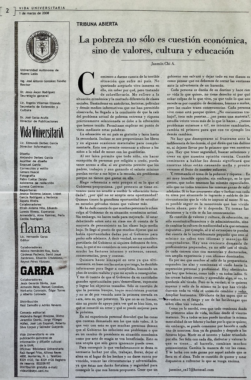 Periódico Vida Universitaria UANL
