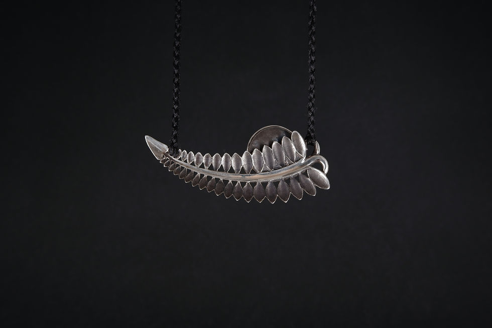 Thumbnail: New Zealand Jade and Sterling Silver Fern