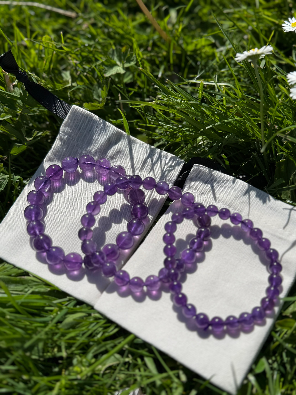 Thumbnail: Amethyst purple crystal bracelet