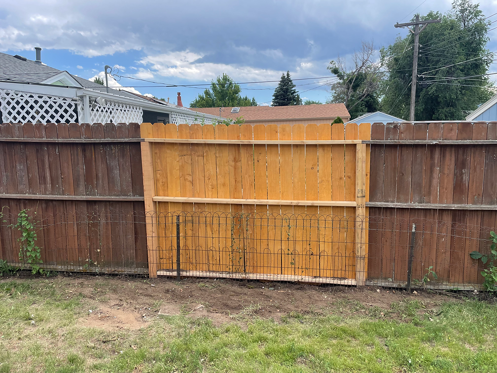 New wood fence panel repaired by exterior home carpentry services