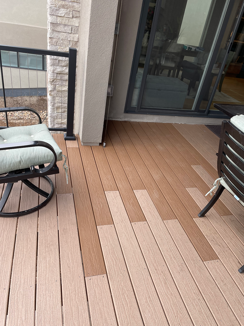 Modern composite deck via exterior home carpentry services