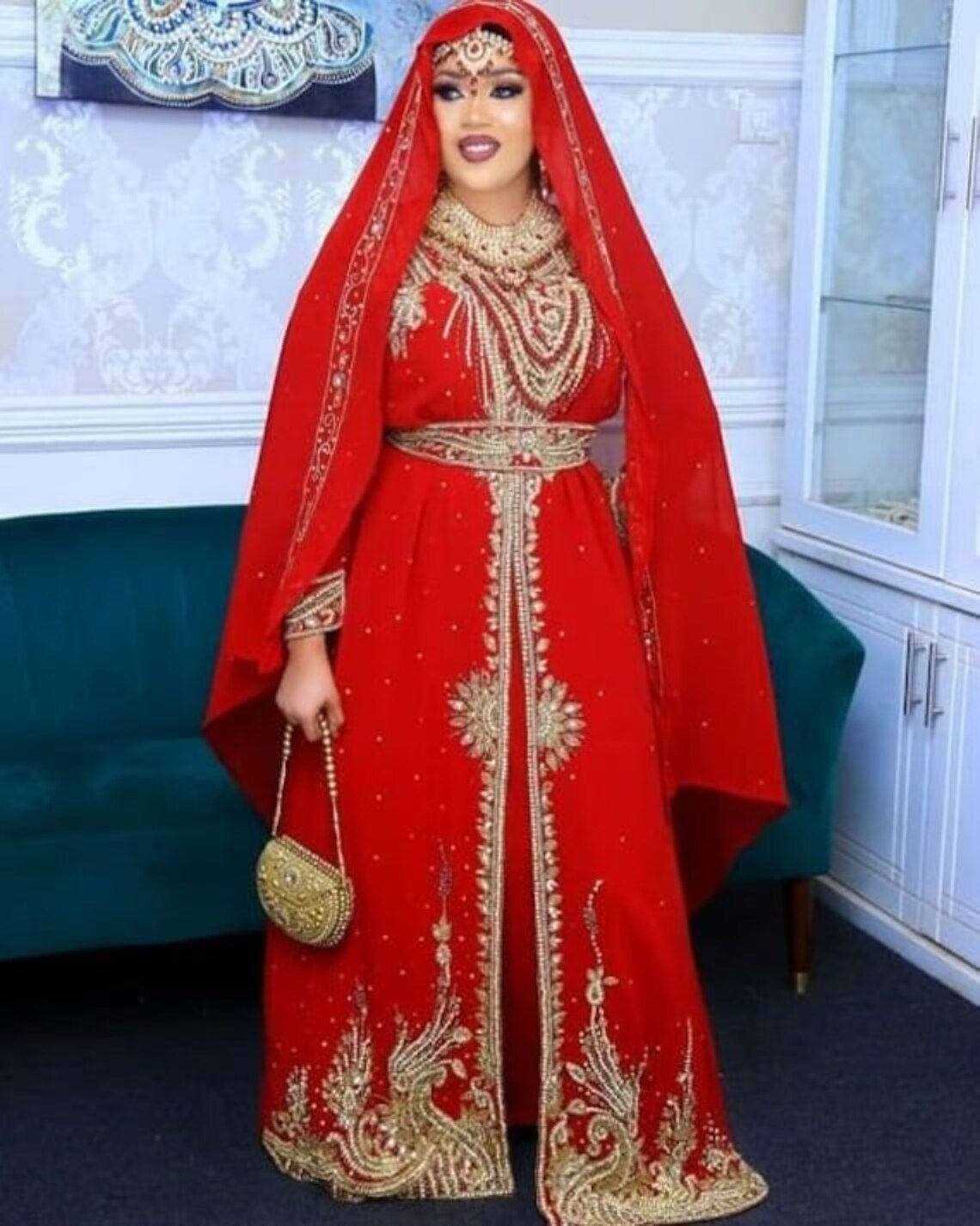 Genuine Silk Hand Embroidered Custom Made African Dress for Women