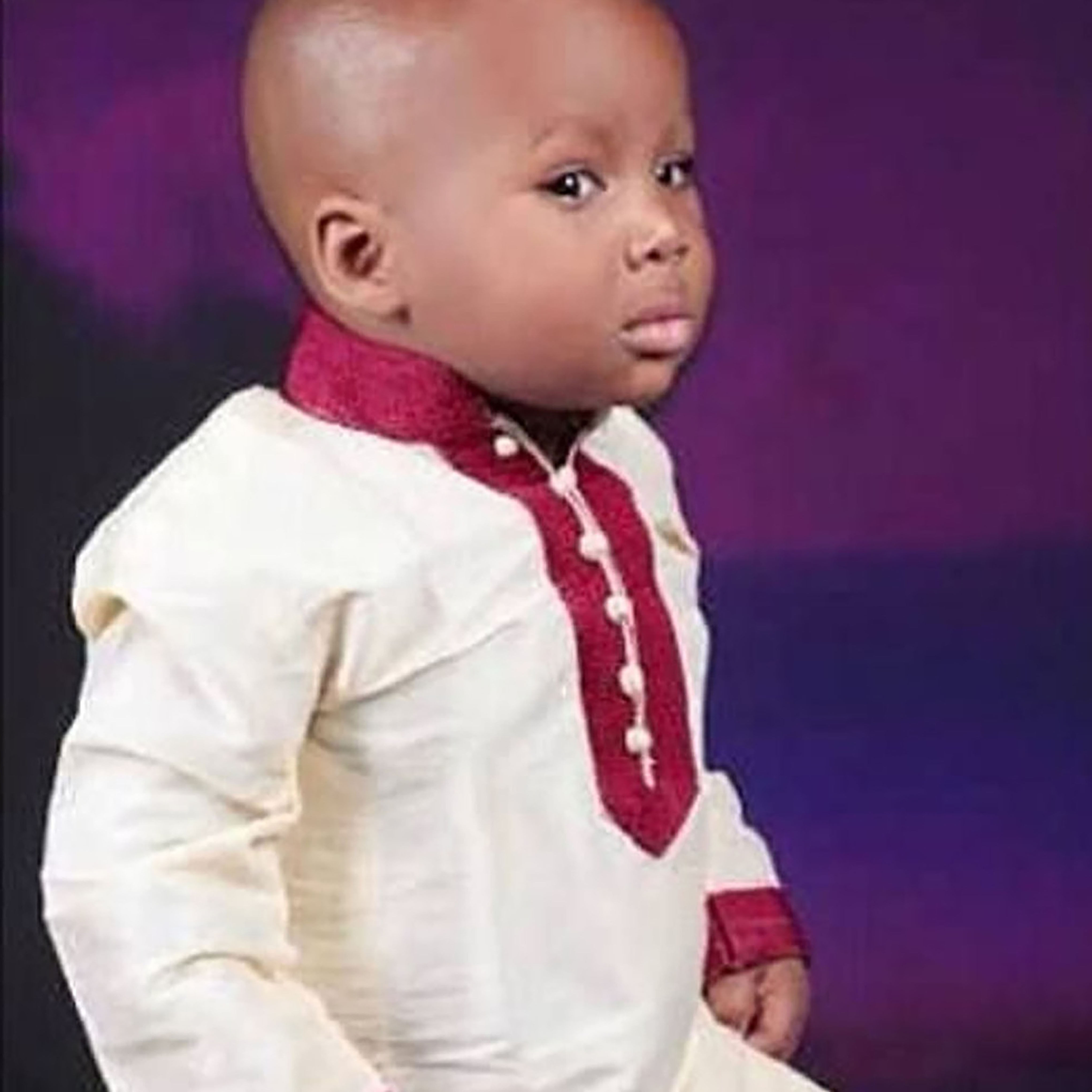 Embroidered African Boy's Outfit in Cotton, Satin or Silk