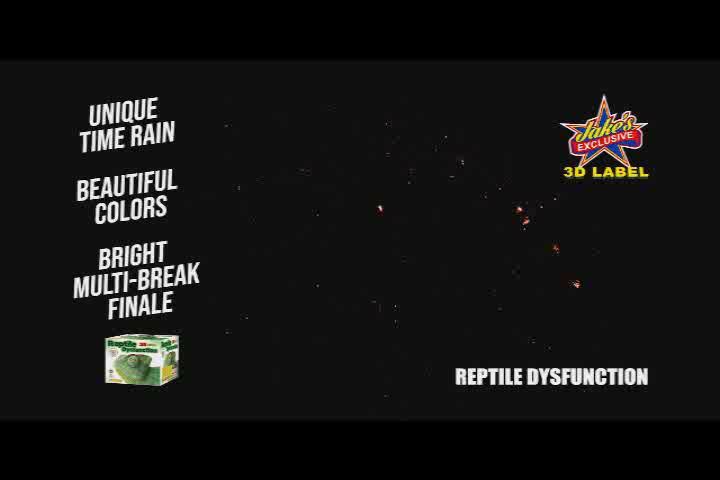 Video demo of Reptile Dysfunction 500 gram fireworks cake