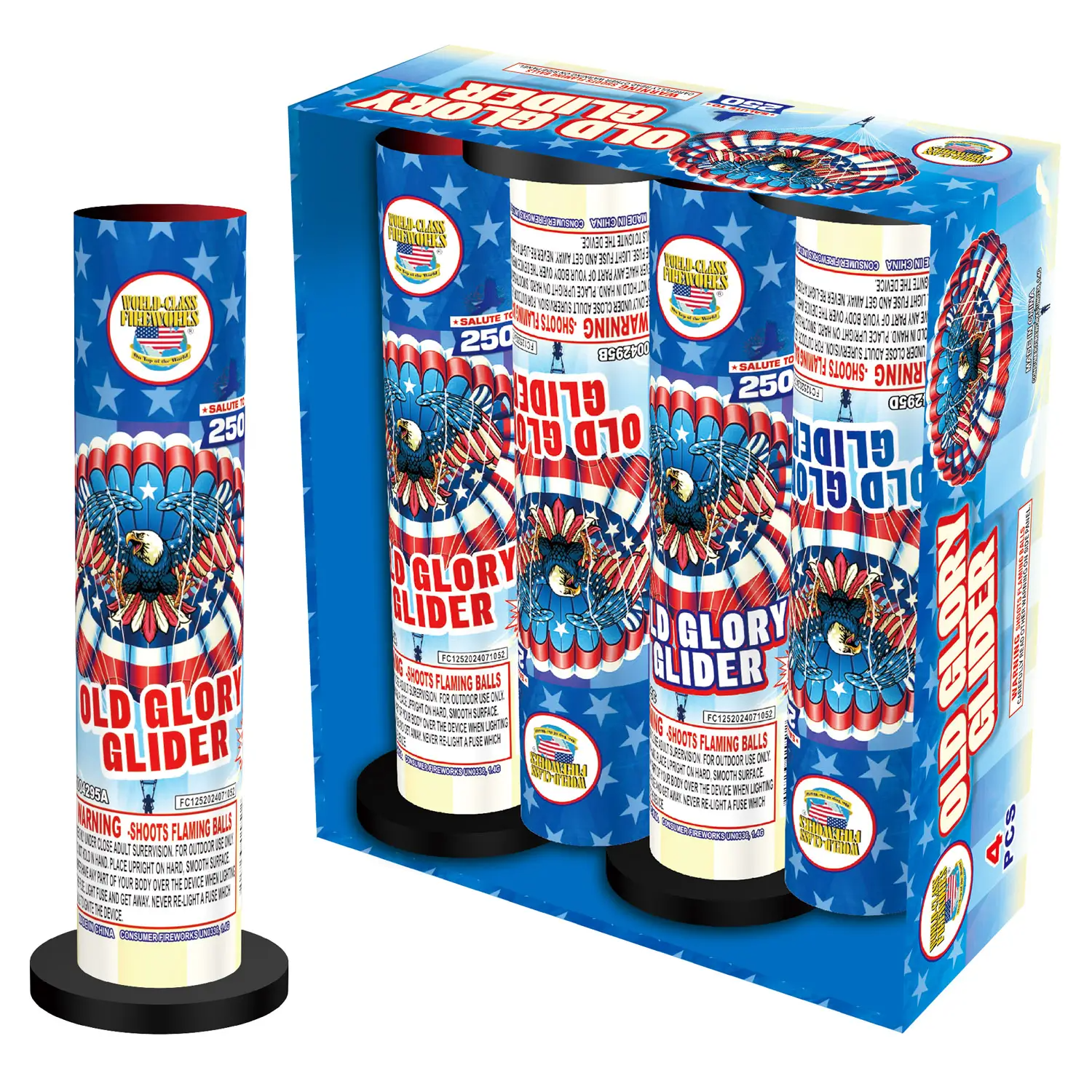 Old Glory Parachutes 250th America’s Birthday patriotic parachute fireworks novelty aerial display