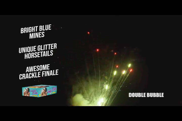 Video demo of Double Bubble 500 gram fireworks cake