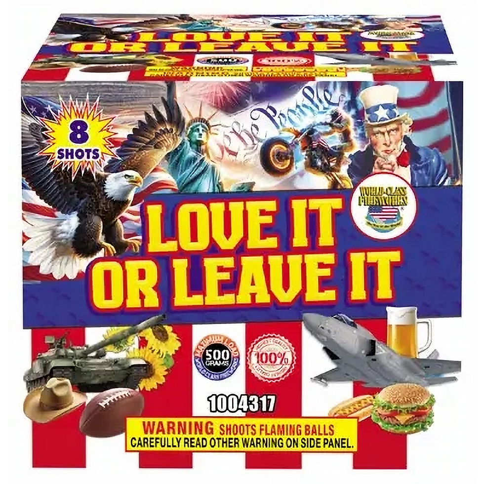 Thumbnail: Love It or Leave It 500 Gram 8-Shot Fireworks Cake